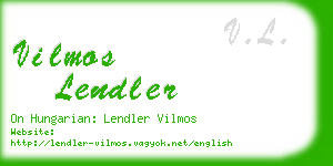 vilmos lendler business card